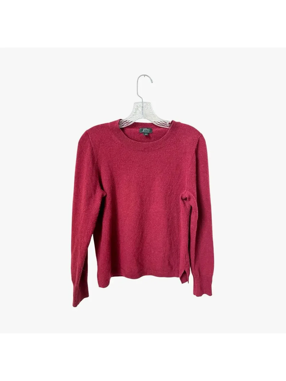 J. Crew Red 100% Cashmere Long Sleeve Crewneck Top Size Large